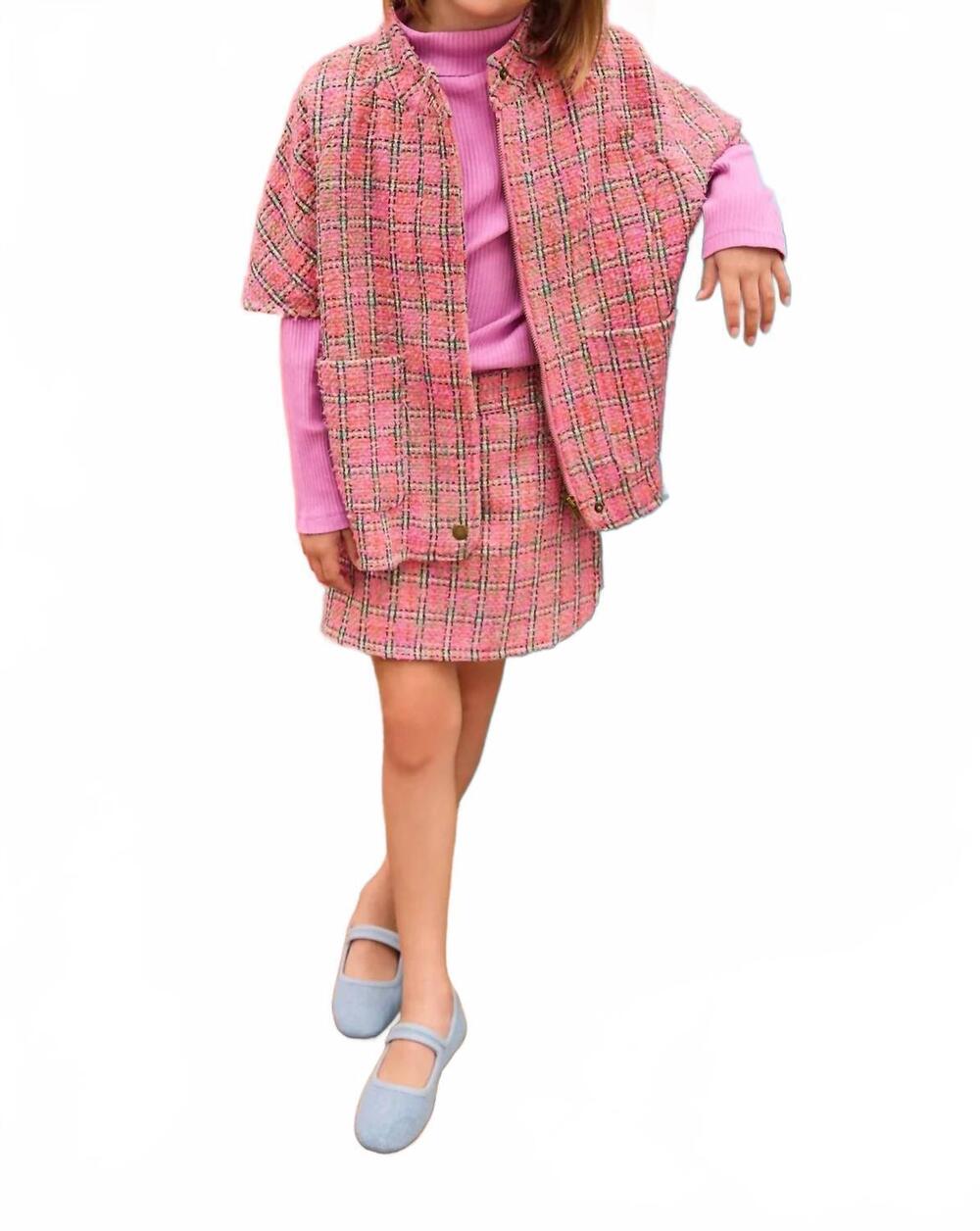 NEW BISBY palermo plaid skort in pink
